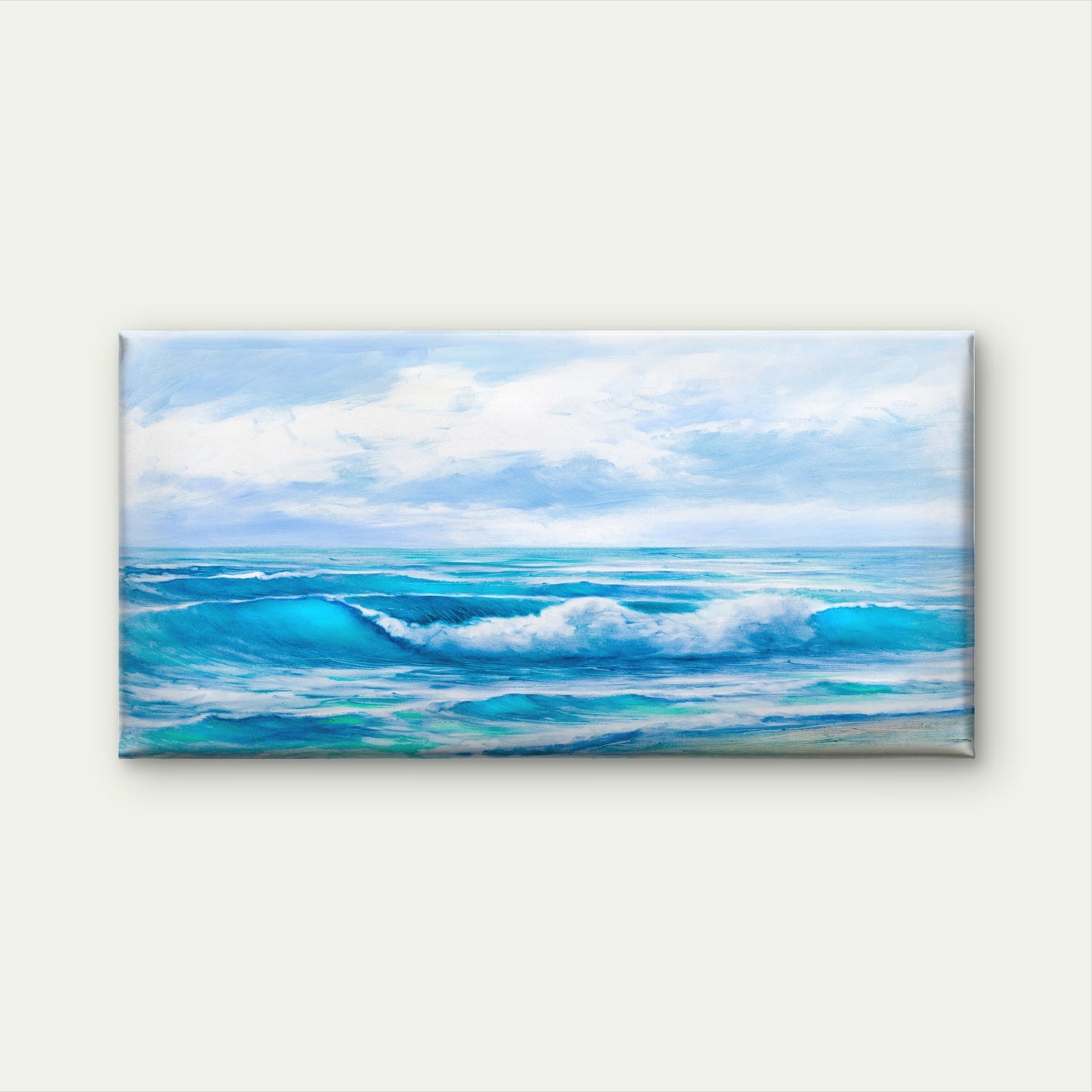 Beautiful Turquoise Beach View Wall Art Canvas Office Home Framed 120x60cm