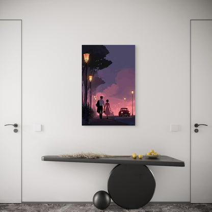 Evening Stroll Romance 60x90cm Metal Print Ready to Hang