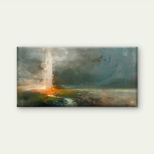 Abstract Geyser Eruption paint Wall Art Canvas Office Home Room Framed 120x60cm