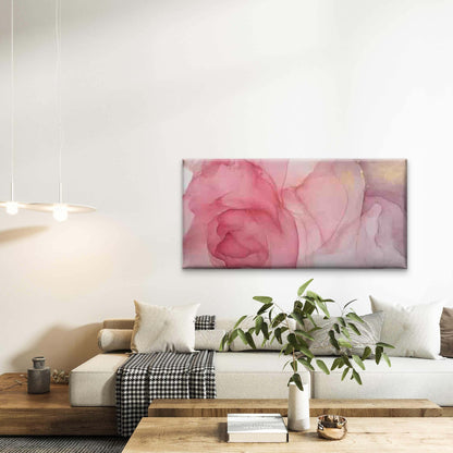Pink, Purple, Golden Abstract Wall Art Canvas Office Home Room Framed 120x60cm - Bella Home Decor
