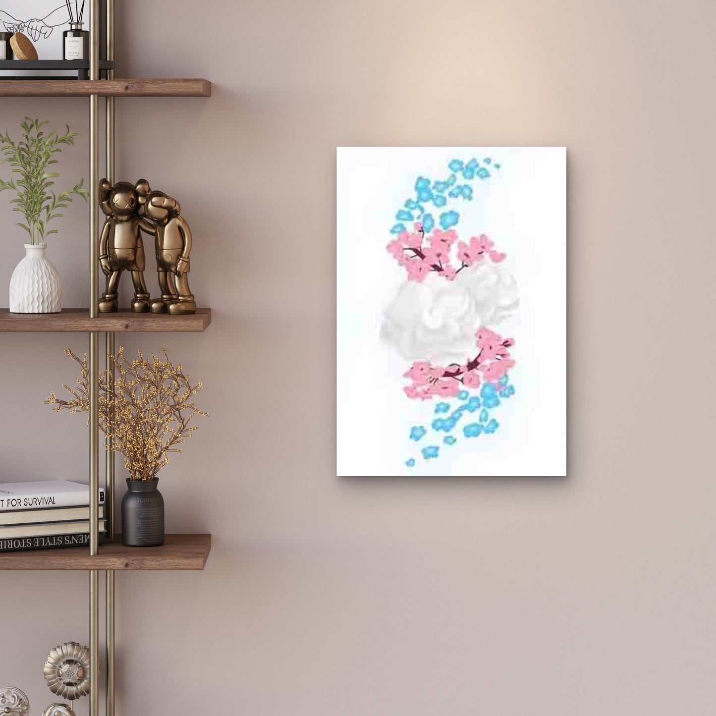 Oceans Embrace and White in a Sea Wave 60x90cm Metal Print Ready to Hang - Bella Home Decor