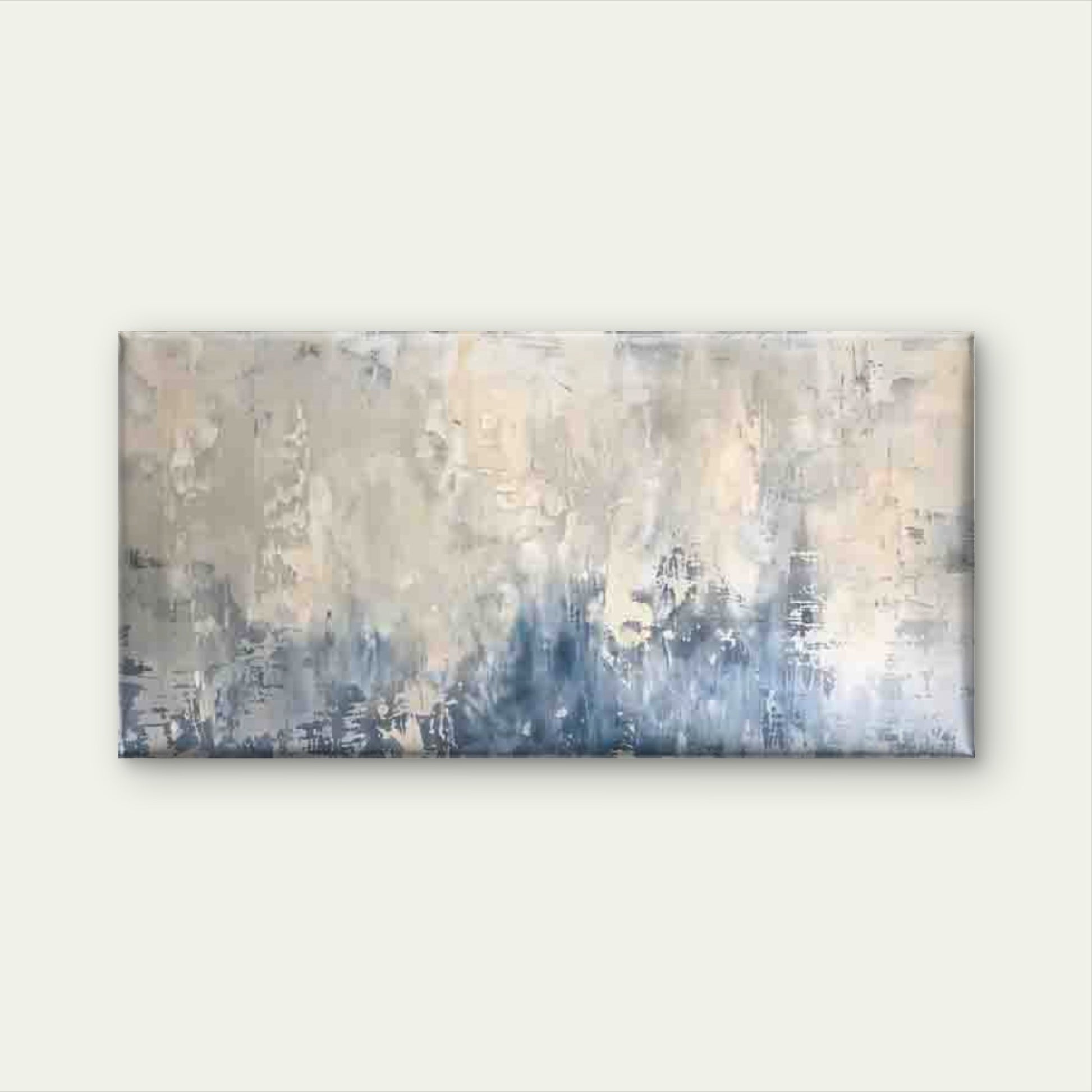 Abstract Blue & Beige Textured Wall Art Canvas Office Home Room Framed 120x60cm - Bella Home Decor