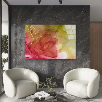 Abstract Alcohol Ink Tempered Glass Printing Wall Art Australian Made Quality
