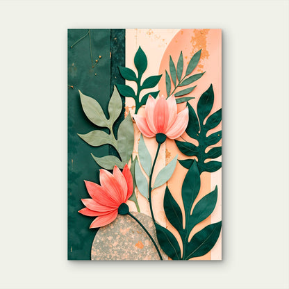 Pink Lotus Flower Botanical Abstract 40x60cm Metal Print Ready to Hang
