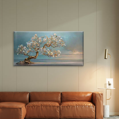 Golden Orchid Tranquil Ocean Wall Art Canvas Office Home Room Framed 120x60cm - Bella Home Decor