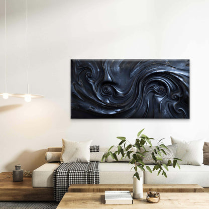Abstract Swirling With Black Wall Art Canvas Office Home Room Framed 120x60cm - Bella Home Decor
