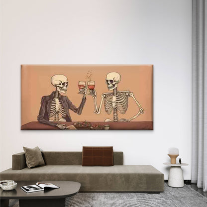 Modern Halloween Funny Skulls Wall Art Canvas Office Home Room Framed 120x60cm