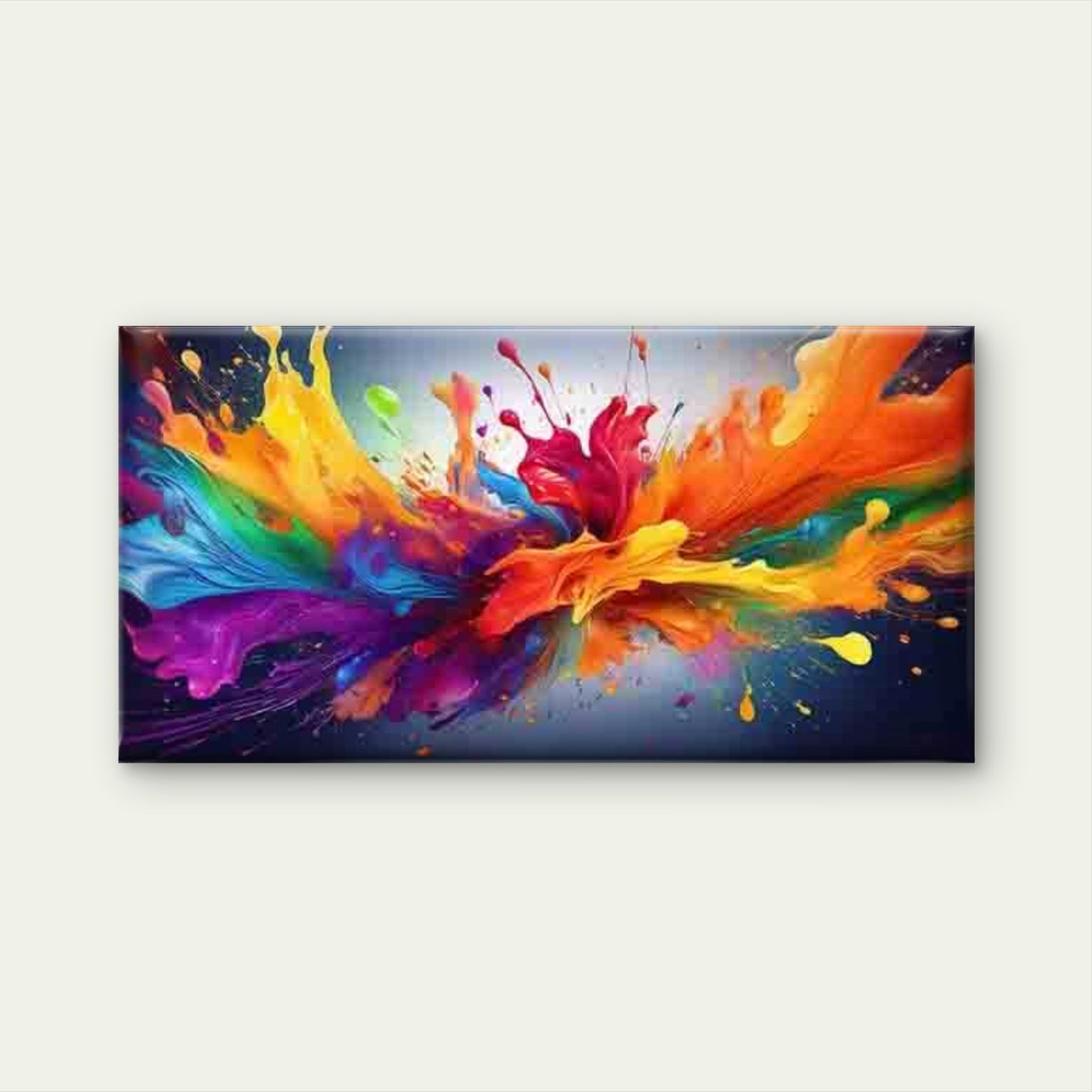 Colorful Paint Splash Design Wall Art Canvas Office Home Room Framed 120x60cm - Bella Home Decor