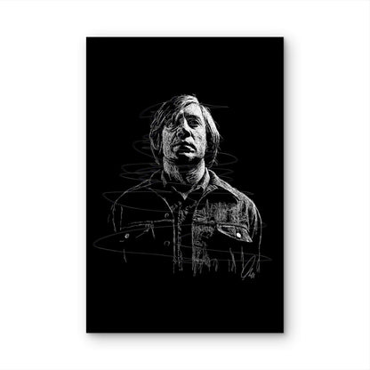 Haunting Bob-Cut Monochromatic 60x90cm Metal Print Ready to Hang - Bella Home Decor