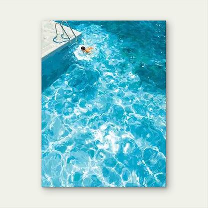 Turquoise Blue Swimming Pool 60x90cm Metal Print Ready to Hang