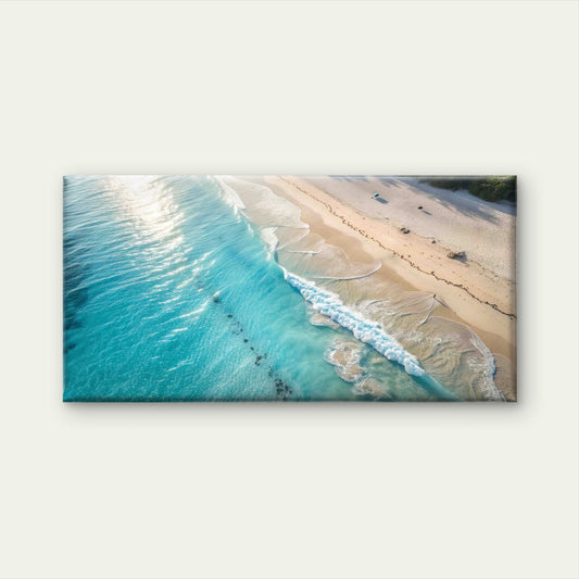 Abstract Ocean And Sandy Beach Wall Art Canvas Office Home Room Framed 120x60cm