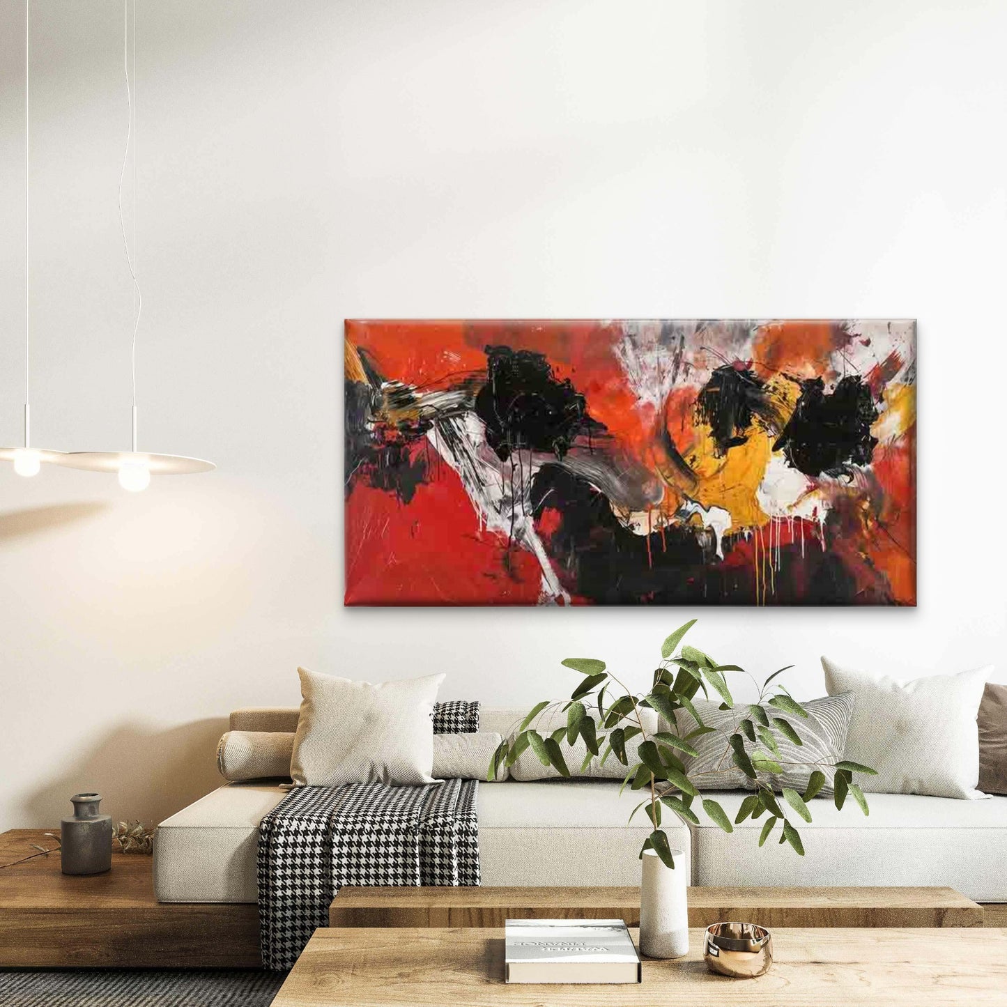 Featuring an Abstract Splash Wall Art Canvas Office Home Room Framed 120x60cm - Bella Home Decor