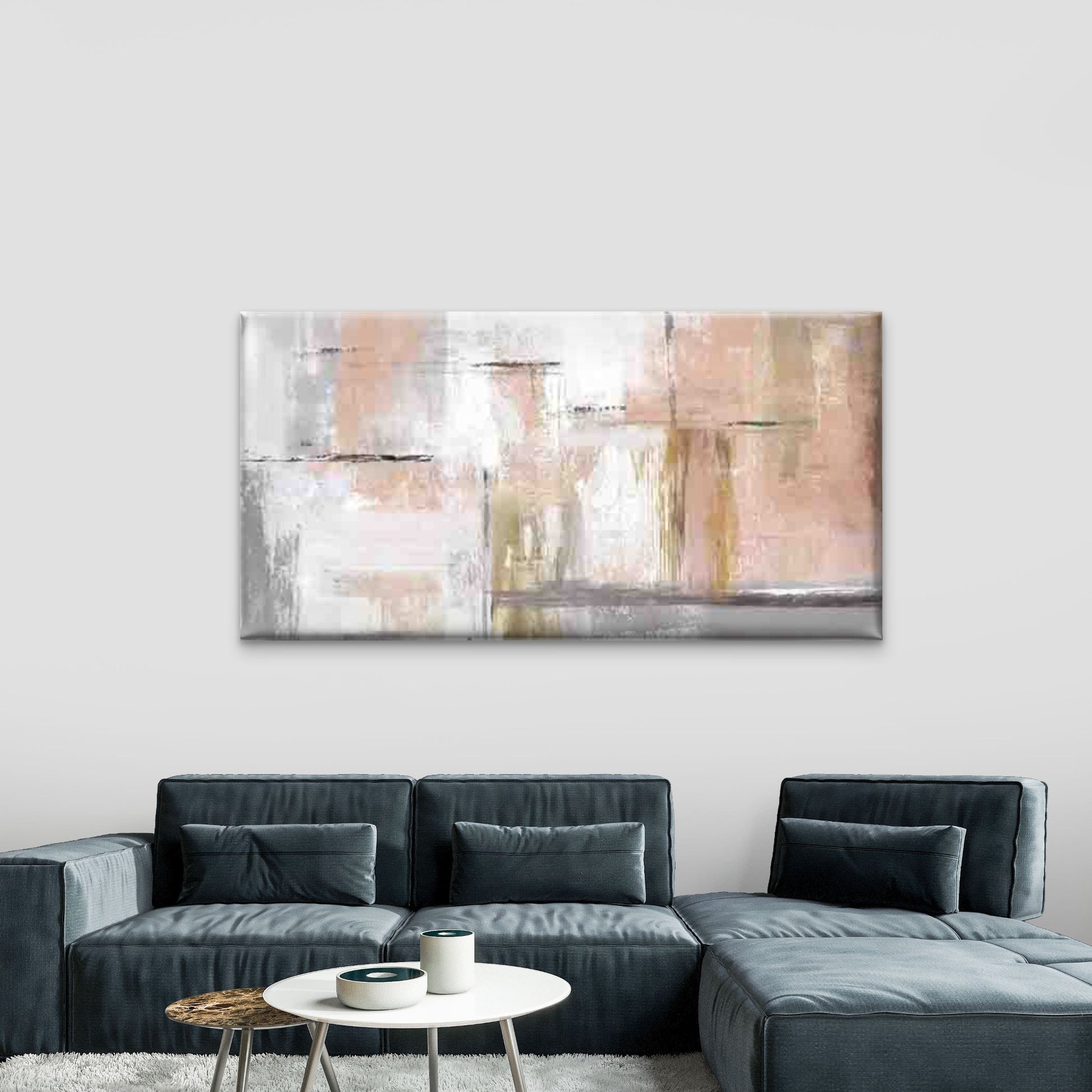 Abstract Artwork Featuring Soft Wall Art Canvas Office Home Room Framed 120x60cm - Bella Home Decor