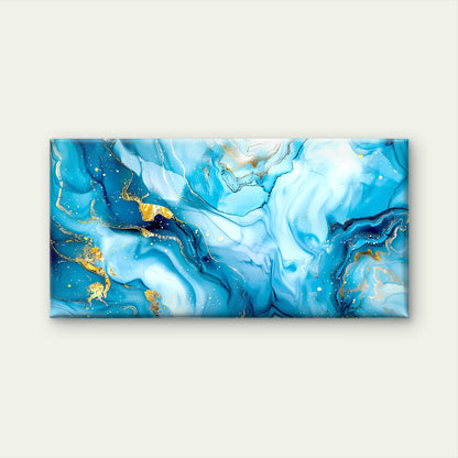 Blue Gold Marble Art Wall Art Canvas Office Home Room Framed 120x60cm