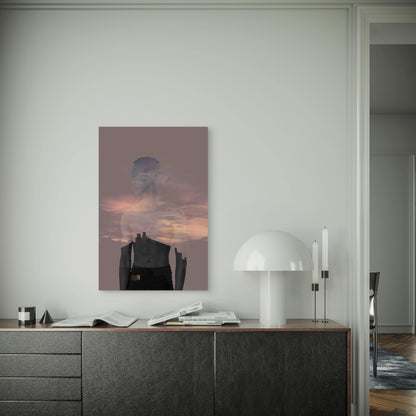 Medium Shot Human Silhouette Snd Nature 60x90cm Metal Print Ready to Hang
