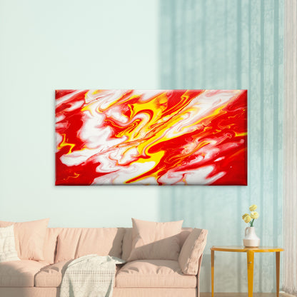 Fiery Liquid Marble Art Wall Art Canvas Office Home Room Framed 120x60cm