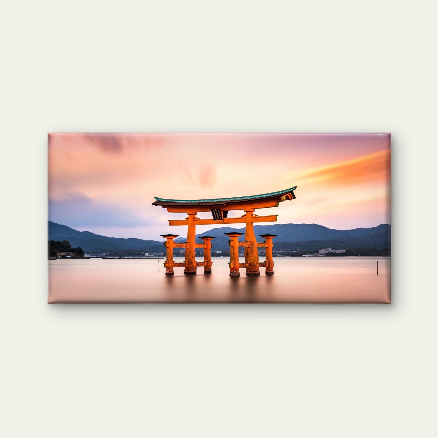 Floating Torii Gate Sunset Wall Art Canvas Office Home Room Framed 120x60cm