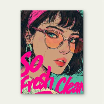 So Fresh So Clean Retro Pop Art 60x90cm Metal Print Ready to Hang - Bella Home Decor