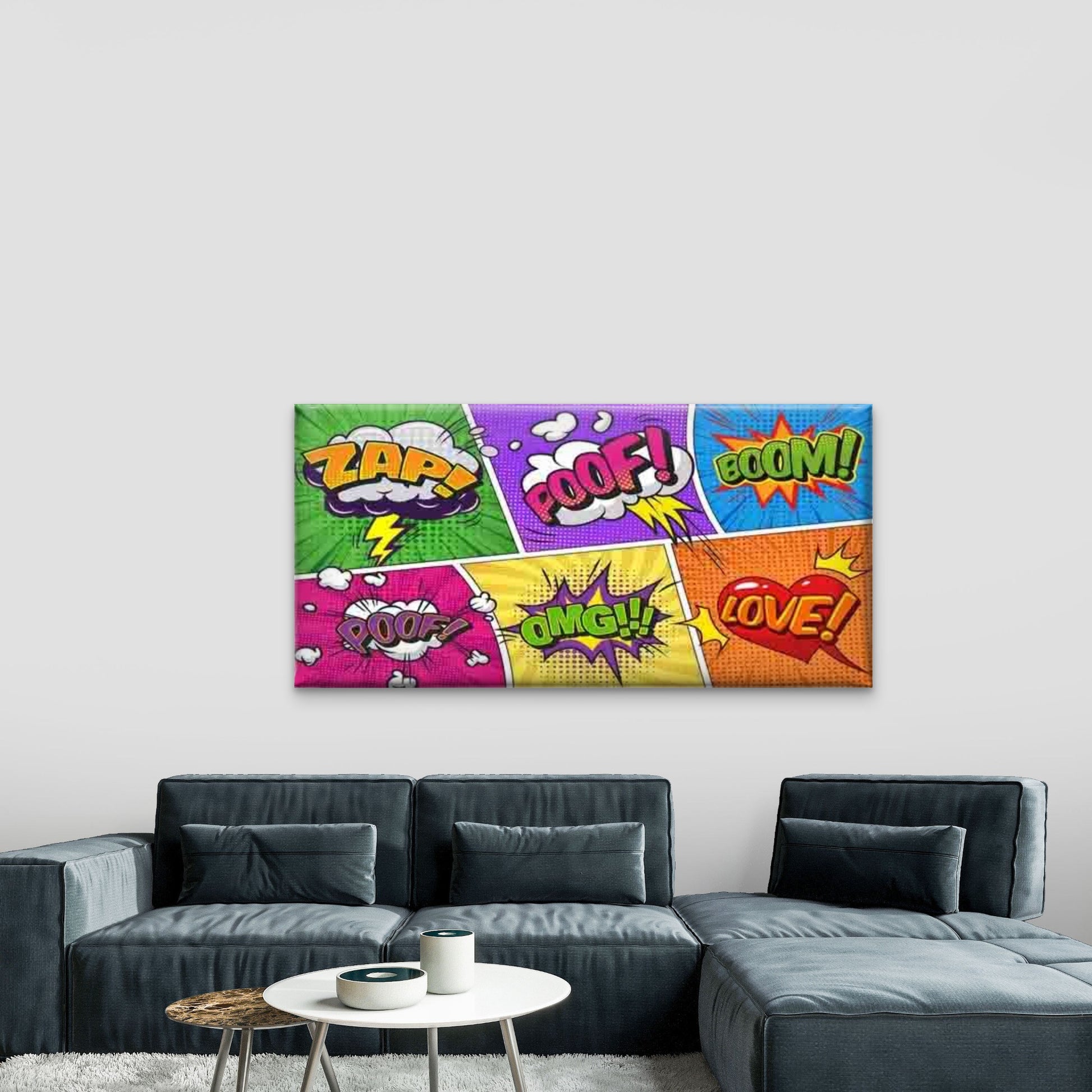 Featuring Pop Art Comic Book Wall Art Canvas Office Home Room Framed 120x60cm - Bella Home Decor