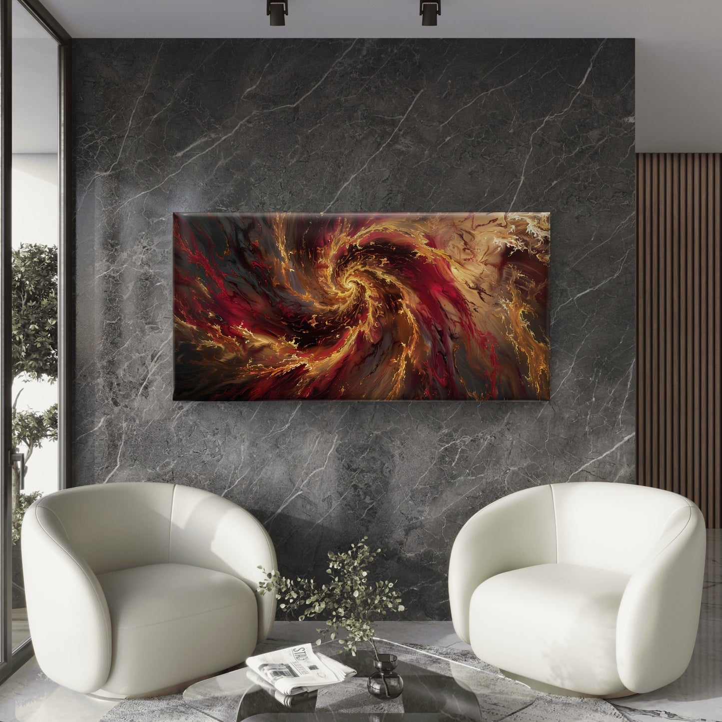 Celestial Vortex Of Gold Wall Art Canvas Office Home Room Framed 120x60cm - Bella Home Decor