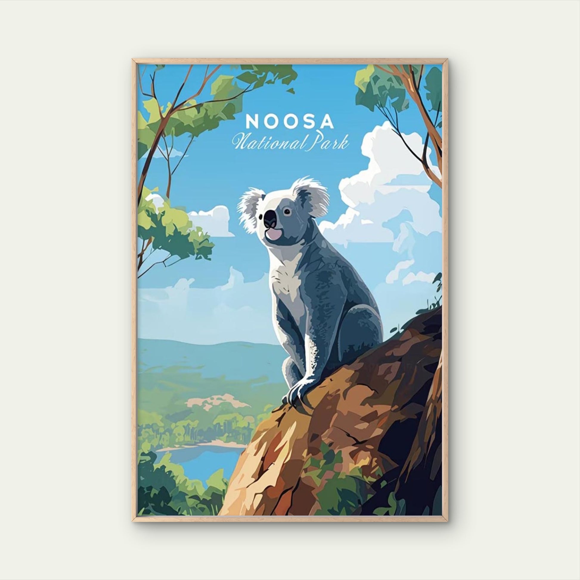 Noosa National Park Vibrant Australian Travel Poster Print Wall Art - Bella Home Decor