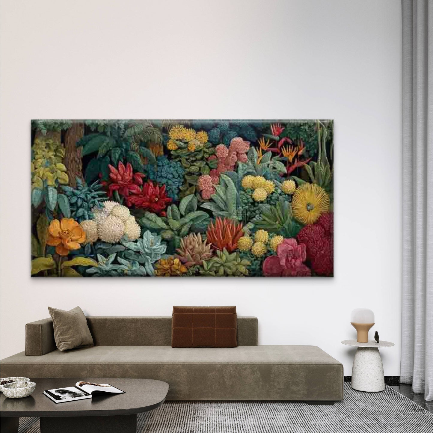 Abstract Colorful Tropical Wall Art Canvas Office Home Room Framed 120x60cm
