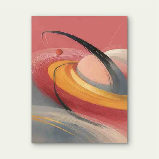 Retro Cosmic Orbit 40x60cm Metal Print Ready to Hang