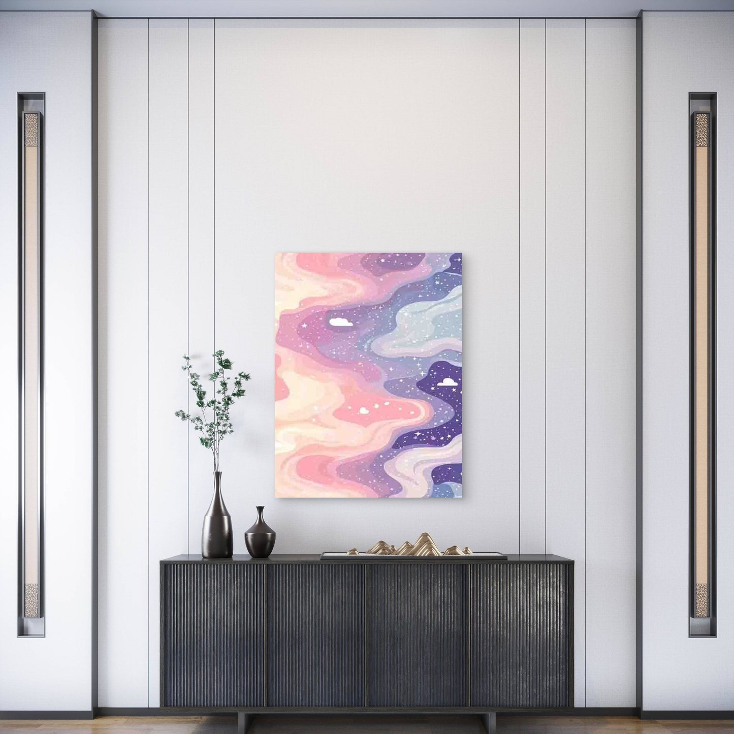 Dreamy Starry Sky Cloud 60x90cm Metal Print Ready to Hang - Bella Home Decor