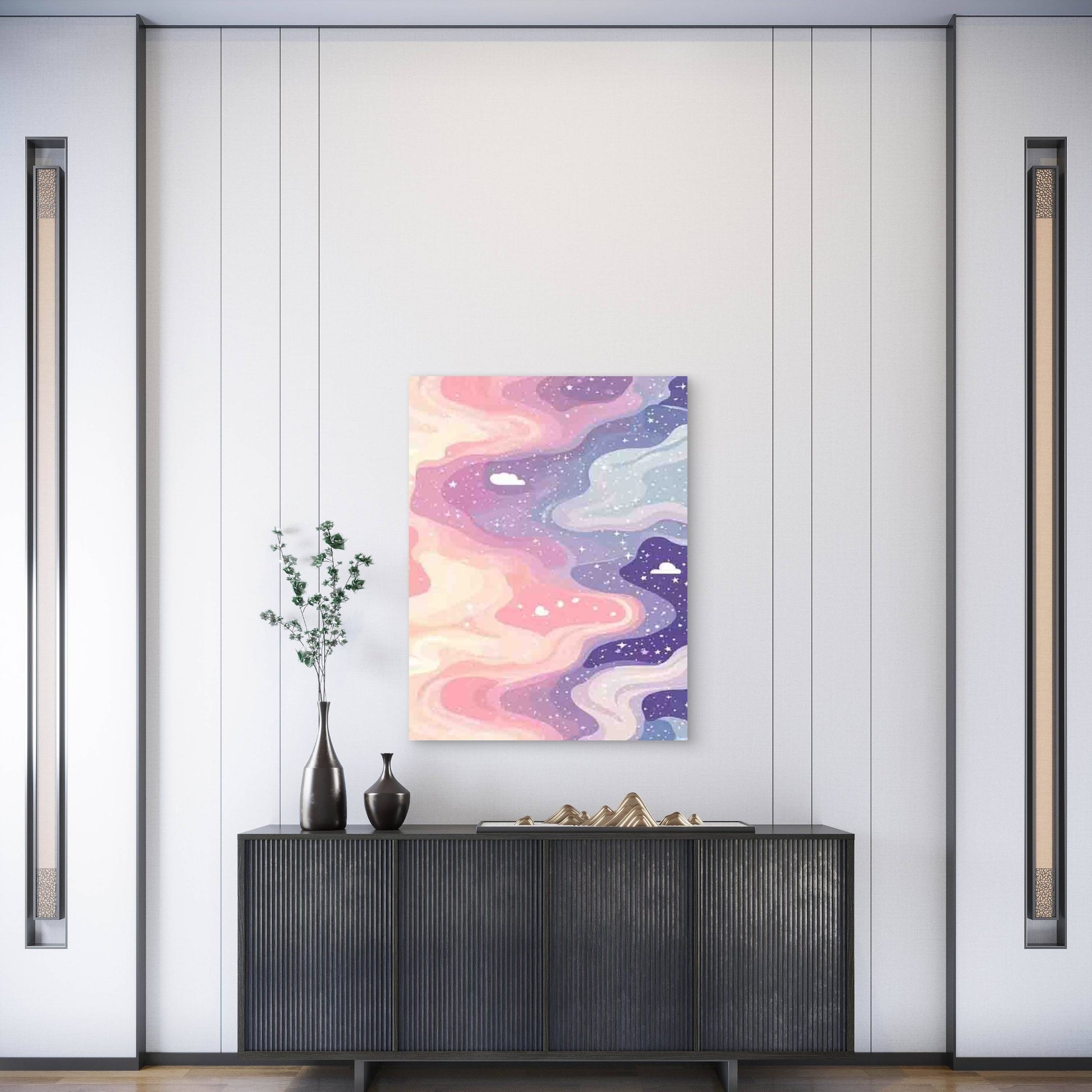 Dreamy Starry Sky Cloud 60x90cm Metal Print Ready to Hang - Bella Home Decor