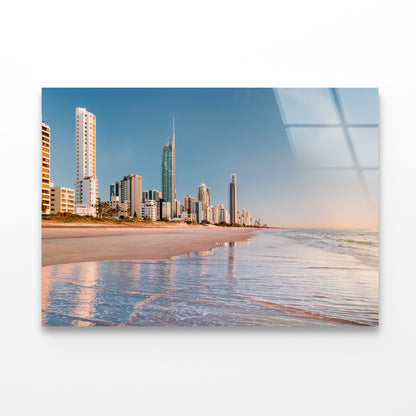 Shore of Mermaid Beach Australia Acrylic Glass Print Tempered Glass Wall Art 100% Made in Australia Ready to Hang - Bella Home Decor