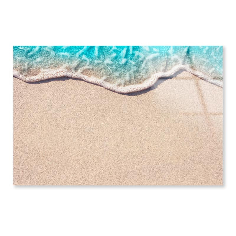 Soft Wave of Blue Ocean on Sandy Beach, Background Acrylic Glass Print Tempered Glass Wall Art 100% Made in Australia Ready to Hang