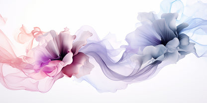 Purple Smoke Silk Flower Wall Art Canvas Office Home Room Framed 120x60cm - Bella Home Decor