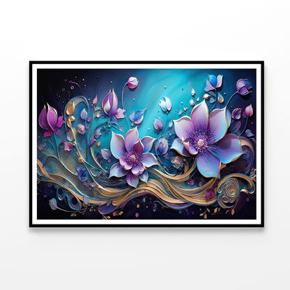 Floral Design in Shades of Lilac Home Decor Premium Quality Poster Print Choose Your Sizes - Bella Home Decor