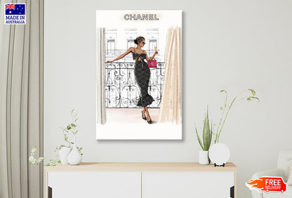 Luxury Fashion Store with Lady Wall Art Limited Edition High Quality Print