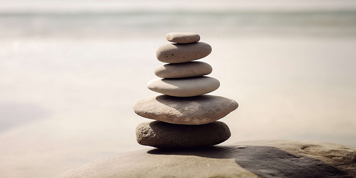 Zen Stacked Stones Beach Pebbles Wall Art Canvas Office Home Framed 120x60cm