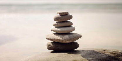 Zen Stacked Stones Beach Pebbles Wall Art Canvas Office Home Framed 120x60cm
