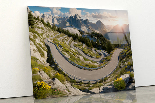 Mountain Road in the Mountains Acrylic Glass Print Tempered Glass Wall Art 100% Made in Australia Ready to Hang