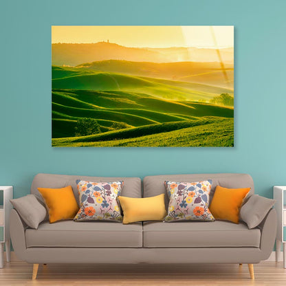 Waves Hills with Mountains Acrylic Glass Print Tempered Glass Wall Art 100% Made in Australia Ready to Hang