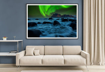 Aurora Rising Above A Mountain Home Decor Premium Quality Poster Print Choose Your Sizes