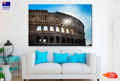 Sky & Views of The Coliseum Rome Wall Art Decor 100% Australian Made