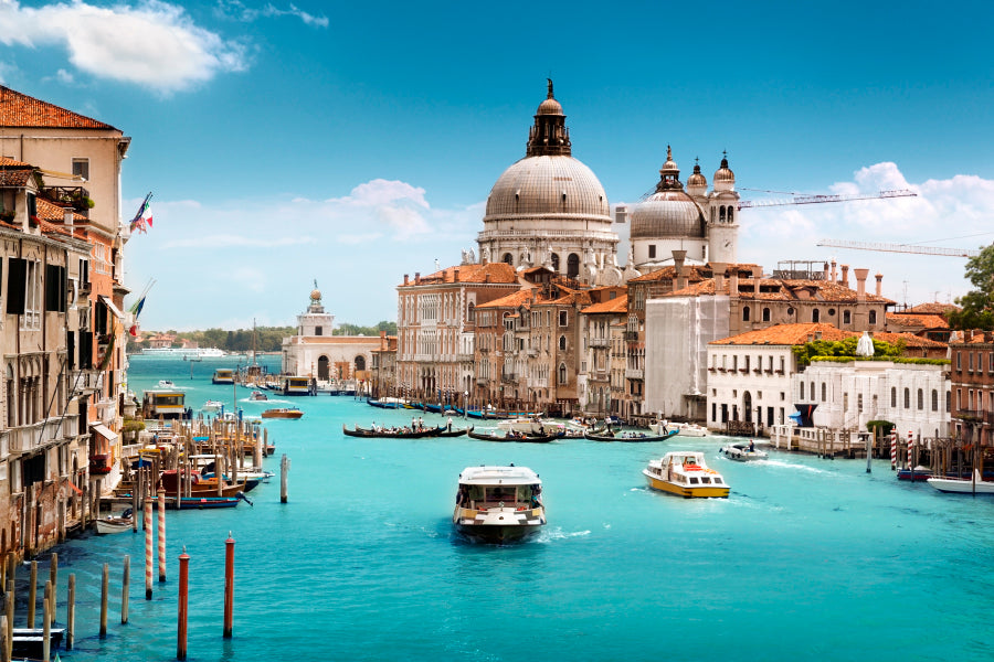 Grand Canal and Basilica Santa Maria Della Salute, Venice, Italy Acrylic Glass Print Tempered Glass Wall Art 100% Made in Australia Ready to Hang