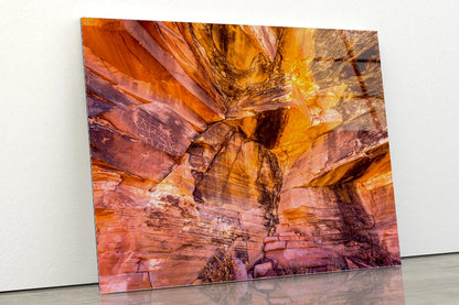 Amazing Arizona Sandstone Rock in Arizona Acrylic Glass Print Tempered Glass Wall Art 100% Made in Australia Ready to Hang