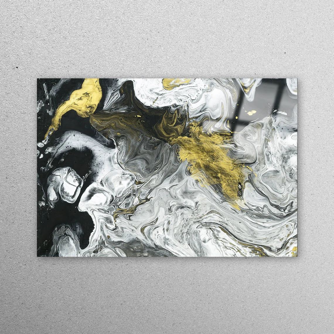 Black And Gold Marble Acrylic Glass Print Tempered Glass Wall Art 100% Made in Australia Ready to Hang