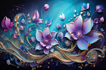 Floral Design in Shades of Lilac Home Decor Premium Quality Poster Print Choose Your Sizes - Bella Home Decor