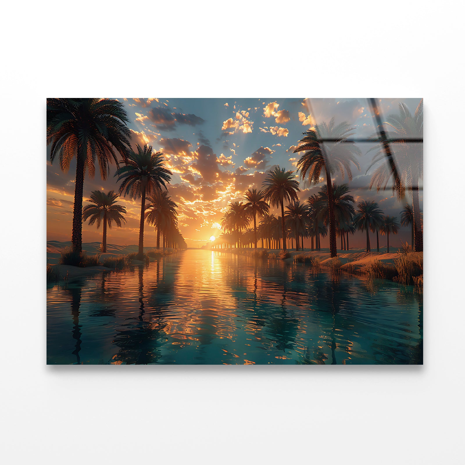 Sunset over the Sea Acrylic Glass Print Tempered Glass Wall Art 100% Made in Australia Ready to Hang - Bella Home Decor