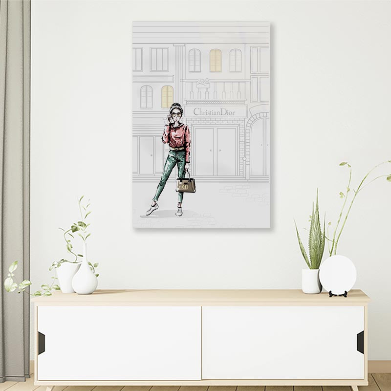 Modern Fashion Girl 3D Design Acrylic Glass Print Tempered Glass Wall Art 100% Made in Australia Ready to Hang