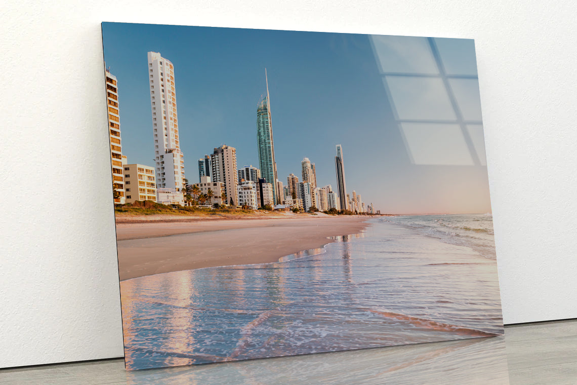 Shore of Mermaid Beach Australia Acrylic Glass Print Tempered Glass Wall Art 100% Made in Australia Ready to Hang - Bella Home Decor