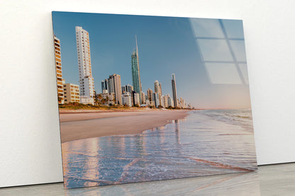 Shore of Mermaid Beach Australia Acrylic Glass Print Tempered Glass Wall Art 100% Made in Australia Ready to Hang - Bella Home Decor