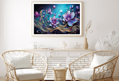 Floral Design in Shades of Lilac Home Decor Premium Quality Poster Print Choose Your Sizes - Bella Home Decor