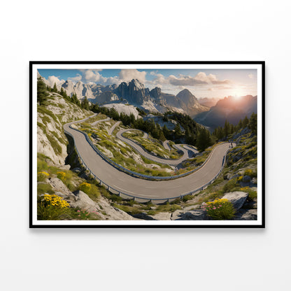 Mountain Road in the Mountains Home Decor Premium Quality Poster Print Choose Your Sizes - Bella Home Decor